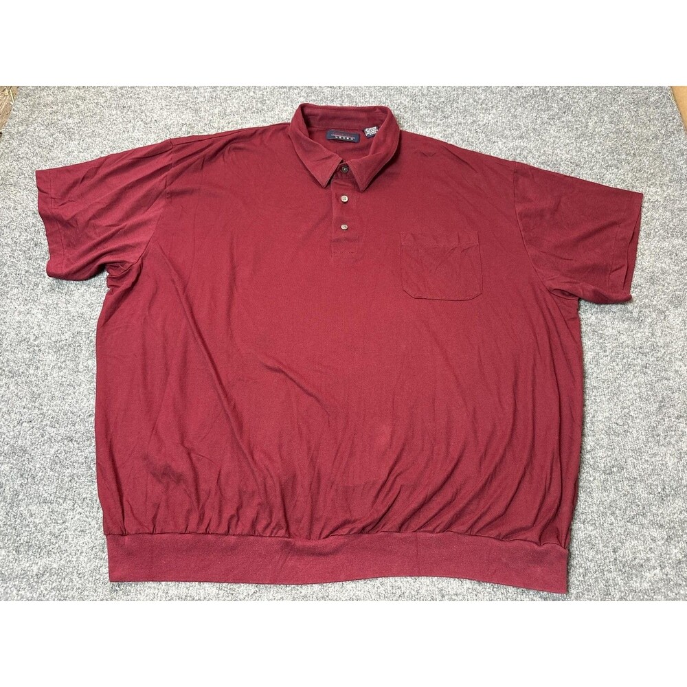 ENRO Polo Shirt Mens 4XL Red Cotton Polyester Jersey Pocket Knit Casual